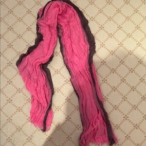 Zara Pink and Brown Crinkled Lightweight Scarf